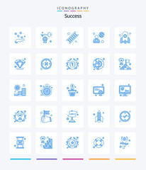 Fototapeta na wymiar Creative Sucess 25 Blue icon pack Such As start up. man. career. global. business