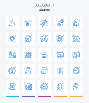 Creative Sucess 25 Blue icon pack  Such As start up. man. career. global. business