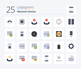 Devices 25 Flat Color icon pack including devices. computers. hang up. server. data center