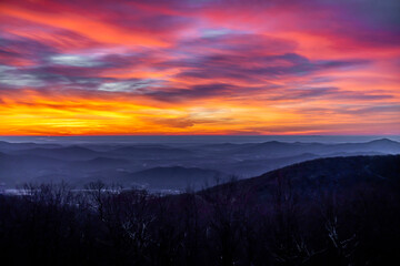 sunset in the mountains