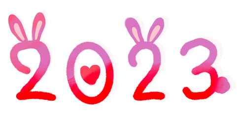 Design alphabet pink bunny rabbit 2023