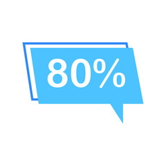 Off 80. Template with discount. Sale offer price sign. Price label. Vector illustration.