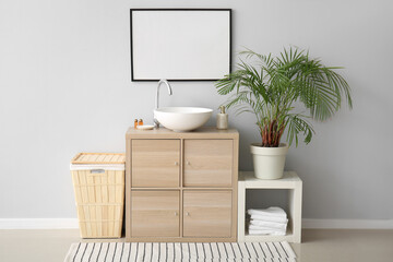 Interior of stylish bathroom with modern sink