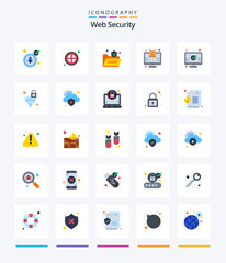 Creative Web Security 25 Flat icon pack  Such As check. security. folder. screen. protection