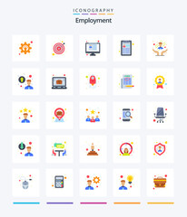 Creative Employment 25 Flat icon pack  Such As employee care. care. cv. resume. cv