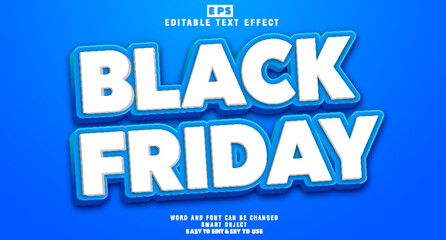Black Friday 3d editable text effect vector eps template 