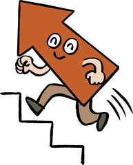 階段を上がる矢印