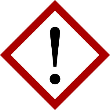 Attention Danger or Hazard Warning Sign with Exclamation Mark and Diamond Shaped Frame Label Icon. Vector Image.