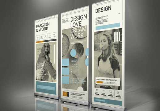 Roll-up Banner for Lifestyle Design Project in Pale Colors