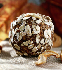chocolate oat energy ball dessert