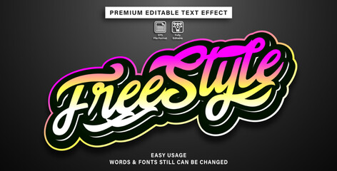 Editabel text effect free style