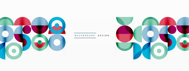 Colorful circle abstract background. Minimal geometric template for wallpaper, banner, presentation