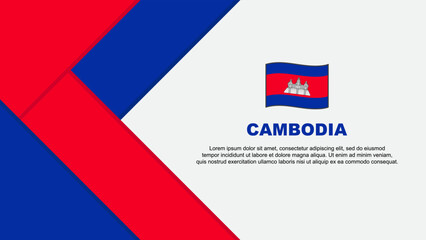 Cambodia Flag Abstract Background Design Template. Cambodia Independence Day Banner Cartoon Vector Illustration. Cambodia Illustration
