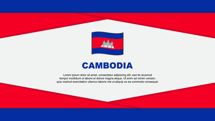 Cambodia Flag Abstract Background Design Template. Cambodia Independence Day Banner Cartoon Vector Illustration. Cambodia Vector