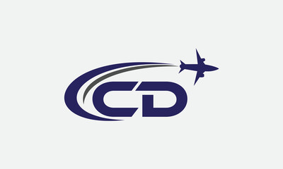 Tour and travel logo design, Airline agency symbol and aviation company monogram vector