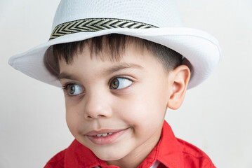 Cute boy with classic clothes - With white hat