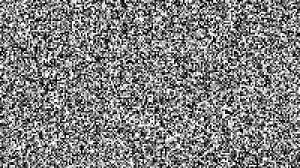 Poster seamless pixelated tv noise texture. white noise signal grain. television screen interferences and g