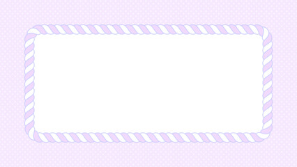 パステルカラーのロープで作ったシンプルでかわいいフレームと水玉模様の背景 - 16:9 - しめ縄
