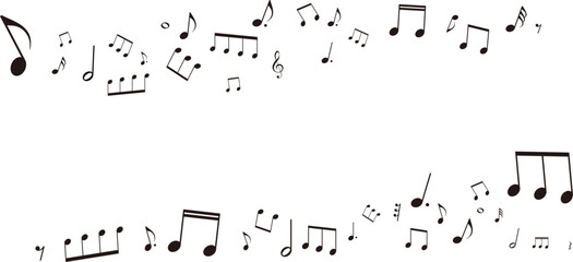 音符のフレームイラスト　背景イラスト　音符、休符、音楽記号のイラスト