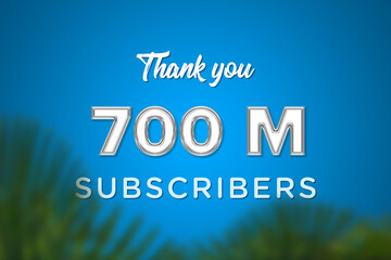 700 Million subscribers celebration greeting banner with Glass Design