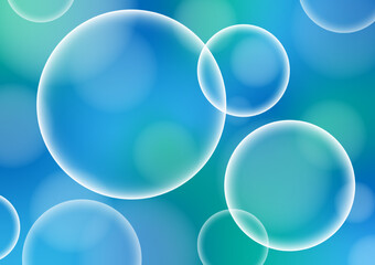 Blue light bubbles soap circle background vector and illustration