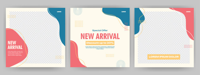 Unique Modern Editable Social Media banner template. Anyone can use this easy design promotion for social media. Modern elegant sales, discount promotions, Introducing new products, New Look - Vector