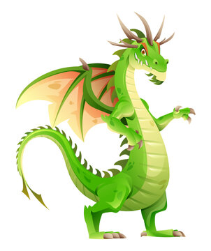 Dragon cartoon character isolated on white background