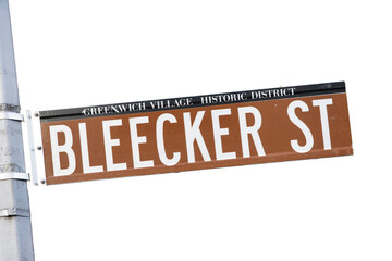 Bleecker Street sign. Greenwich Village, Manhattan New York City.