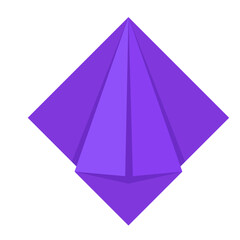 Purple Flat Origami Shape 1