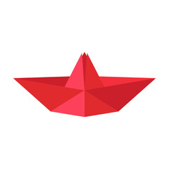 Red Flat Origami Shape 10