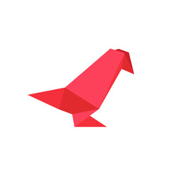 Red Flat Origami Shape 7