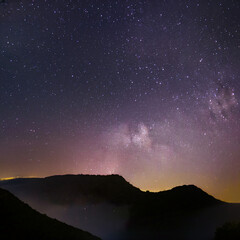 beautiful mountain and sky view created with generative AI technology 