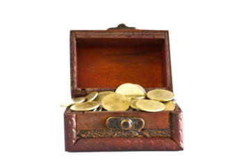 treasure chest with gold coins