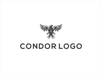 condor eagle bird logo design vector illustration