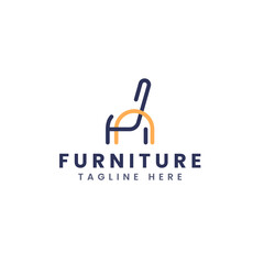 Modern Furniture Logo. Minimalist Interior Vector Logo Template