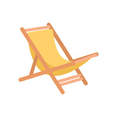 Vector flat style beach chair illustration for summer vacation and travel concept