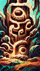 forest Maya ancient culture. Aztec and Inca civilization Generative AI Content by Midjourney