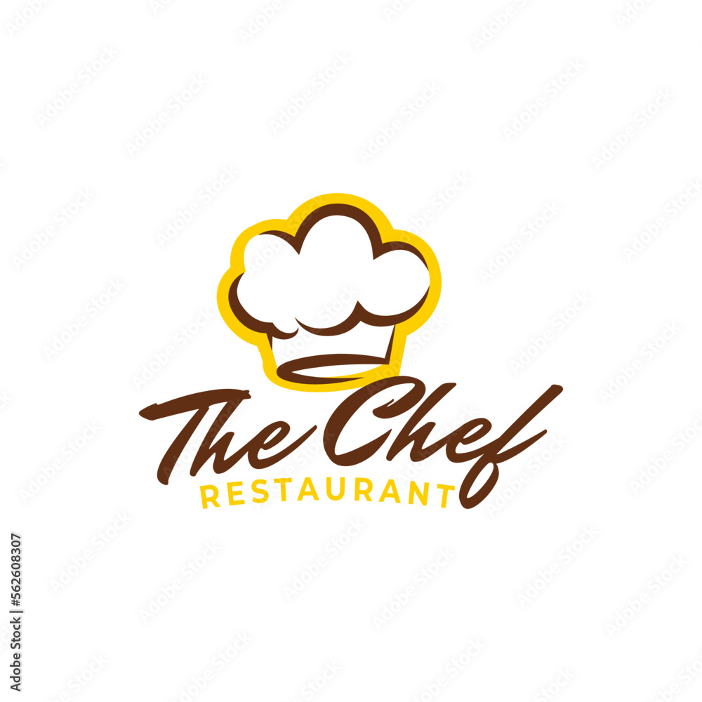 Sticker Kitchen Chef Design Logo template. Chef Hat Logo Template