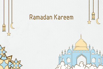 simple mosque vector design in natural colors