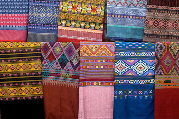Woven fabric, beautiful pattern, is a handmade work.
from Asia