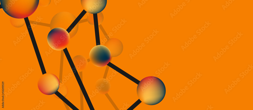 Aufkleber line points connections geometric landing page background. fluid circles and spheres with liquid gra