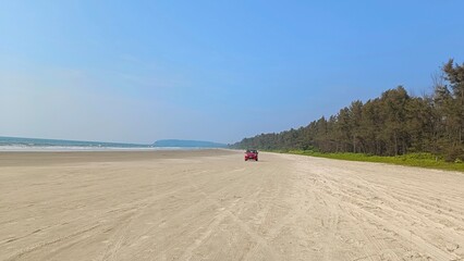 walking on the beach