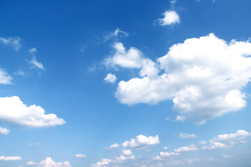Naklejka na ściany i meble Clouds patterns scenic on bright blue sky summer image horizontal background