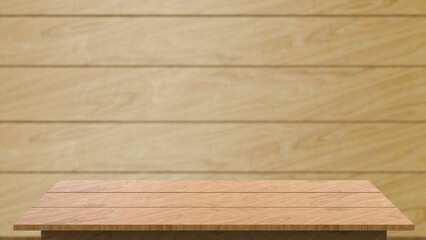 Wooden kitchen table top empty dining table