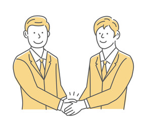 Vector illustration of businessmen shaking hands ( business partnership / cooperation )
