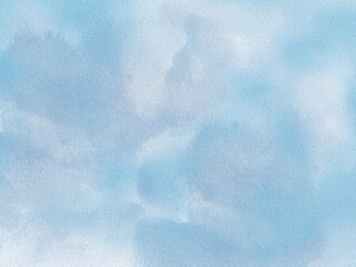 Light Blue Watercolor Painting Background on Paper texture