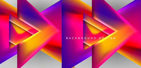 Abstract bakground with overlapping triangles and fluid gradients for covers, templates, flyers, placards, brochures, banners