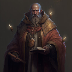 A Cleric-Sorcerer Shapeshift Character, Dungeons and Dragons Style - obrazy, fototapety, plakaty