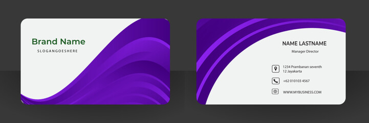 Creative business Card. Business card vector background. Purple modern creative business card and name card,horizontal simple clean template vector design.
