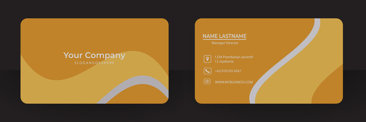 Creative business Card. Business card vector background. Abstract Brown color professional and designer business.